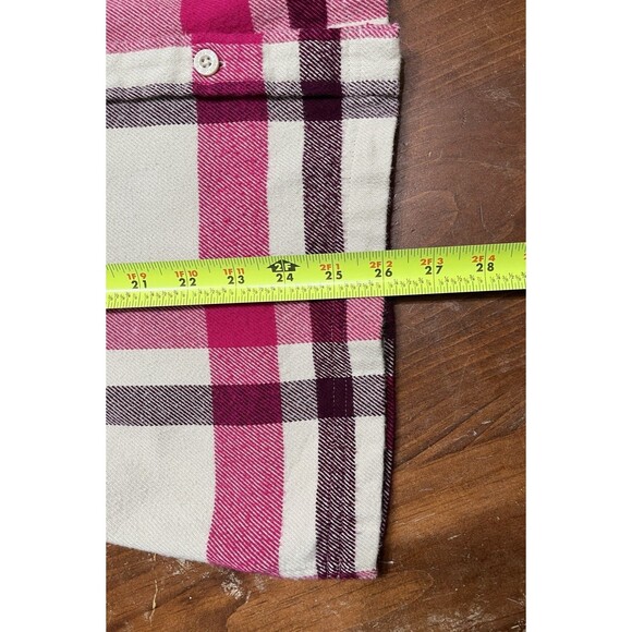 Patagonia Organic Cotton Sz 8 Button Down Shirt Pink Purple Plaid Preppy Comfy - Picture 8 of 12